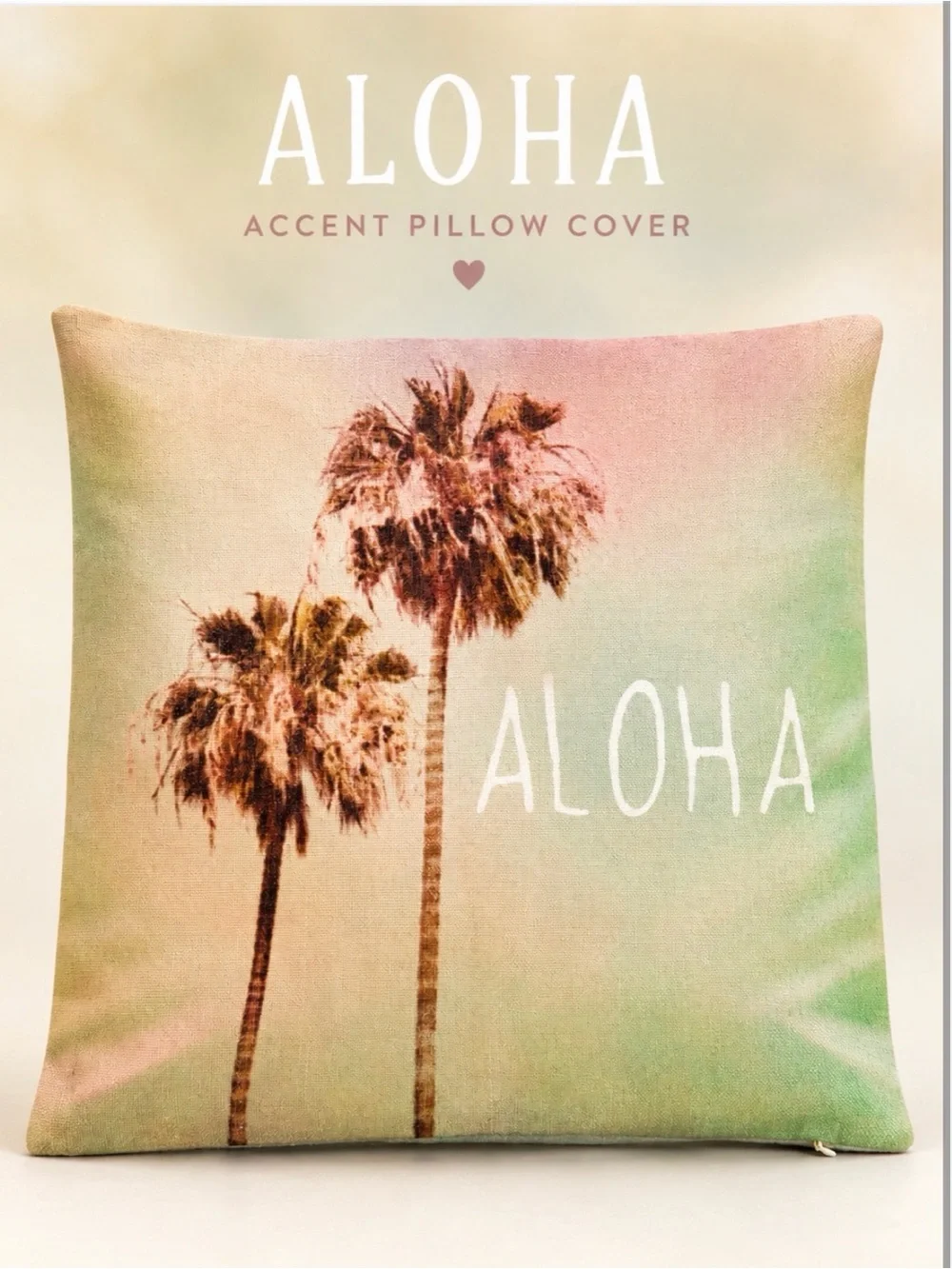 Aloha Palm Tree Accent Pillow Cover 16
